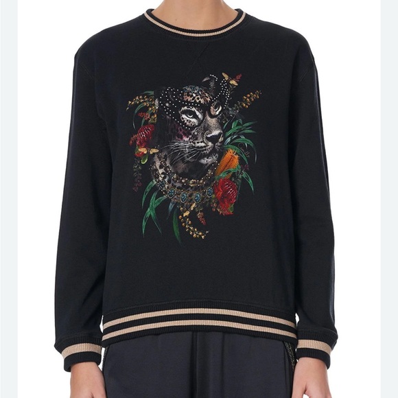 Camilla Tops - NWT CAMILLA ,  Large , Botanical Chronicles round neck embellished sweatshirt